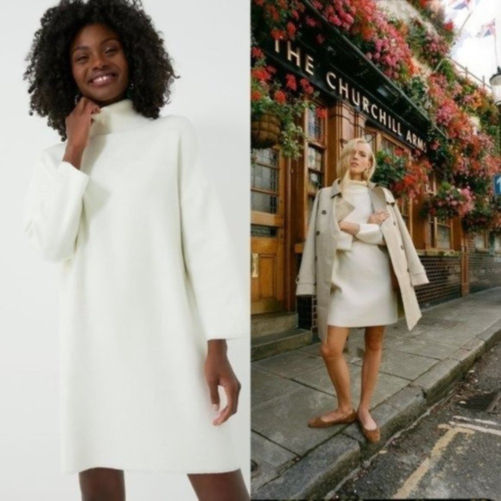 Pomander Place NEW Winter White Vivianne Turtleneck Sweater Mini Dress Size XL - Picture 2 of 11